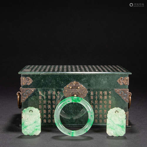 CHINESE JADE MULTI-TREASURE BOX, QING DYNASTY