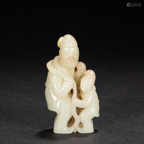 CHINESE HETIAN JADE FIGURE, LIAO AND JIN PERIOD