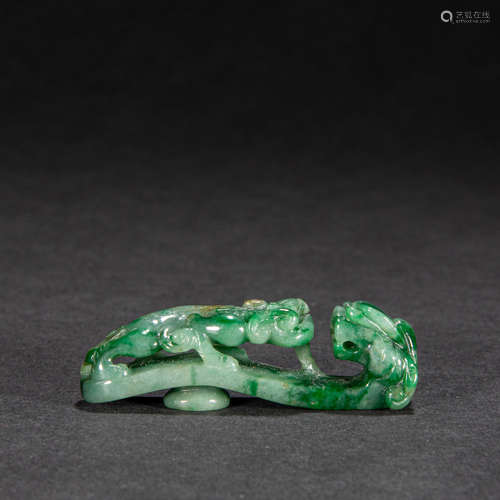 CHINESE JADE BELT HOOK, QING DYNASTY