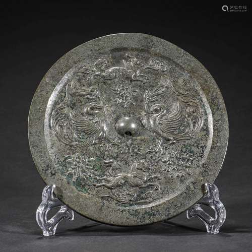 CHINESE BRONZE MIRROR, TANG DYNASTY