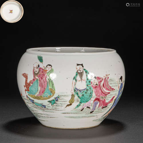 CHINESE FAMILLE ROSE JAR, QING DYNASTY