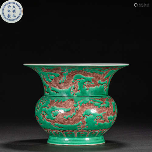 CHINESE COLORFUL ZUN, MING DYNASTY