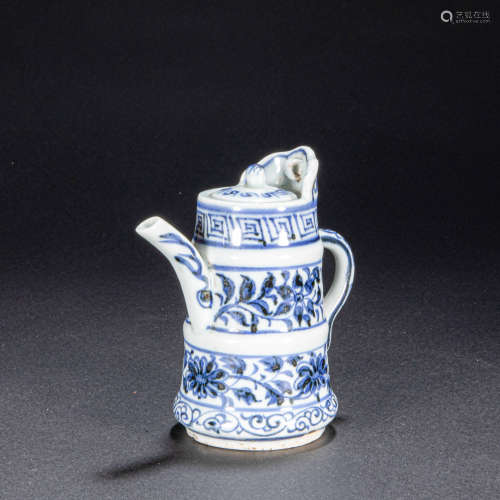 CHINESE BLUE AND WHITE EWER, YUAN DYNASTY