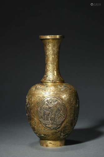Song-Yuan Dynasty: A Gilt Bronze Vase