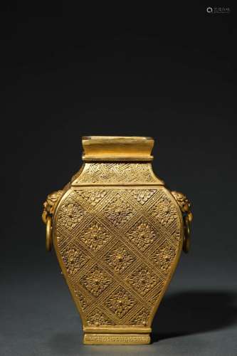 Qing Dynasty: A Gilt Bronze Vase