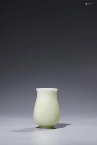 Qing Dynasty: A Carved White Jade Vase