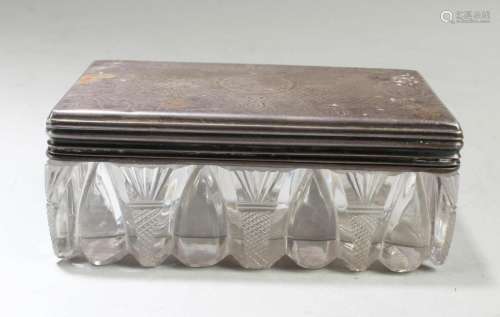 Antique Water Crystal Rectangular Shaped Container