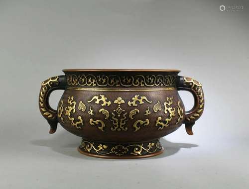 A Large Gilt Bronze Censer