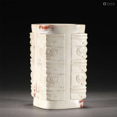 A JADE CONG STYLE VASE