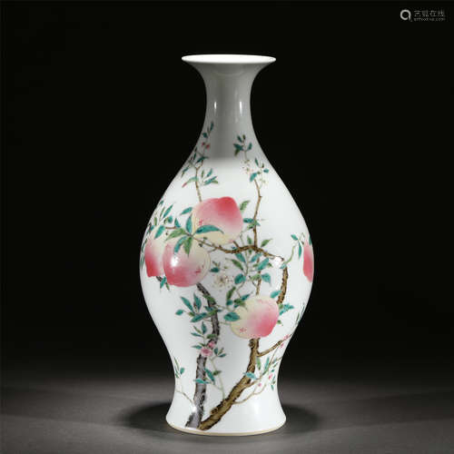 A FAMILLE ROSE PORCELAIN VASE/QING DYNASTY