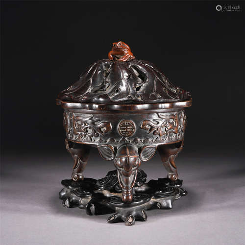 AN ELEPHANT FEET CHENXIANG INCENSE BURNER