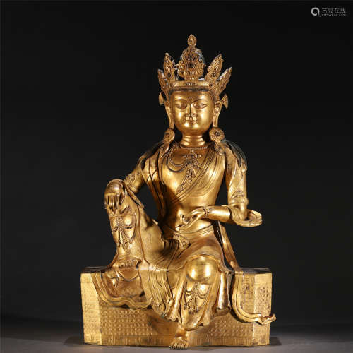 A BRONZE FIGURE OF BUDDHA STATUE/QING DYNASTY