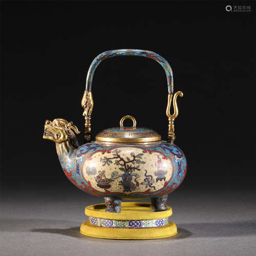 A CLOISONNE LONG HANDLE EWER