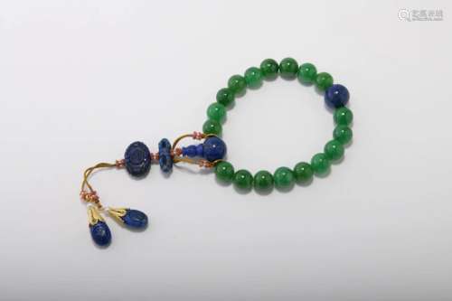 Jadeite and Lapis Lazuli Beads Hand String