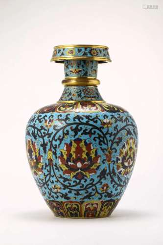 Cloisonne Enamel Buddhist Vase