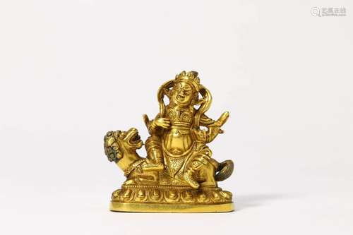 Gilt Bronze Figure of Yellow Jambhala