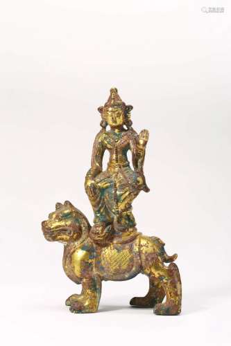 Gilt Bronze Figure of Guanyin
