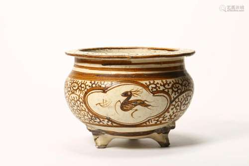 Cizhou Kiln Stag Tripod Censer