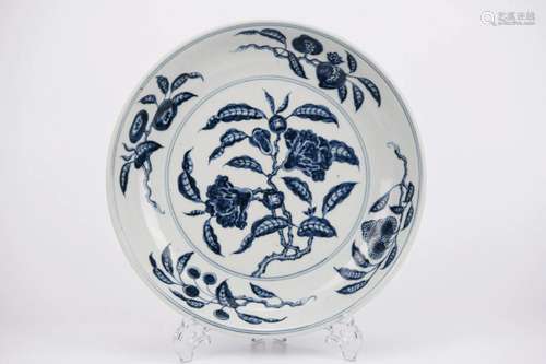 Blue and White Fruits Plate