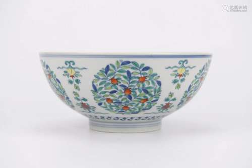 Doucai Glaze Flower Bowl