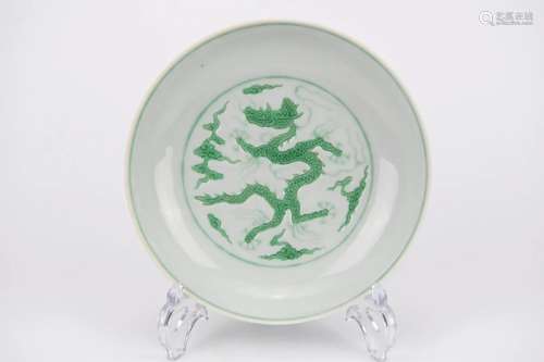 Green Enamel Dragon Plate