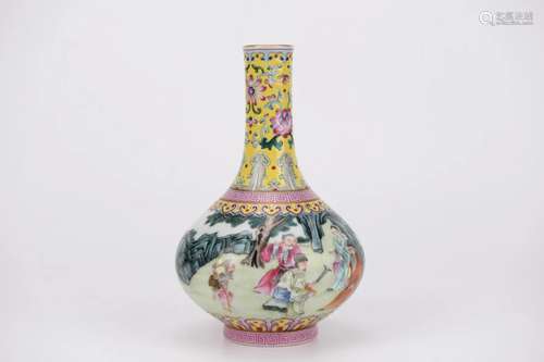 Famille Rose Figure Vase