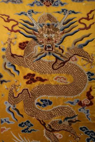 Embroidered and Beaded Dragon Thangka