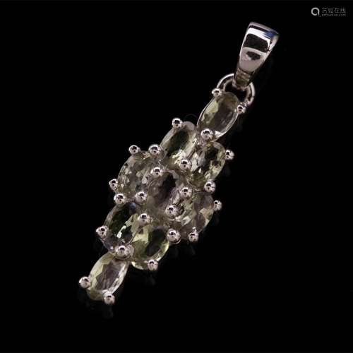 Sterling Silver Green Amethyst Pendant