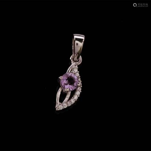 Sterling Silver Amethyst & Zircon Pendant