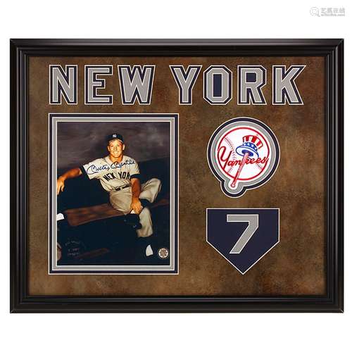 Mickey Mantle New York Yankees Framed signed GFA