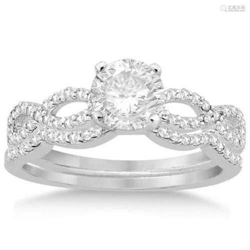 Infinity Twisted Diamond Matching Bridal Set in 18K Whi