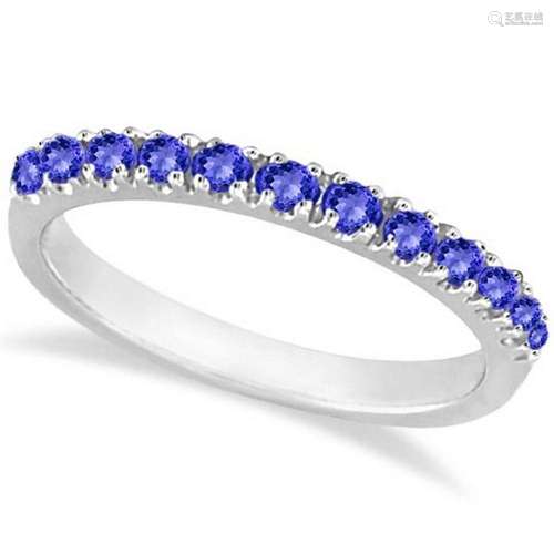 Tanzanite Stackable Band Anniversary Ring Guard 14k Whi