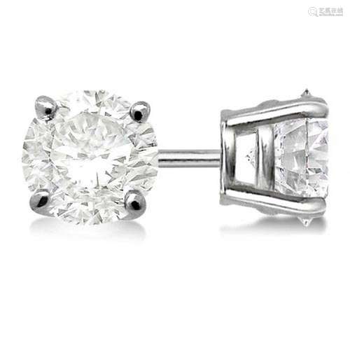 1.50ctw. 4-Prong Basket Diamond Stud Earrings 14kt Whit