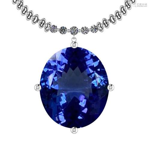 Certified 4.78 Ctw VS/SI1 Tanzanite And Diamond Platinu