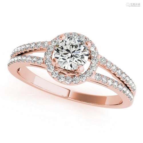 Certified 1.00 Ctw SI2/I1 Diamond 14K Rose Gold Wedding