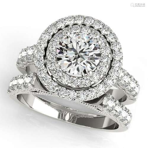 Certified 1.90 Ctw SI2/I1 Diamond 14K White Gold Engage