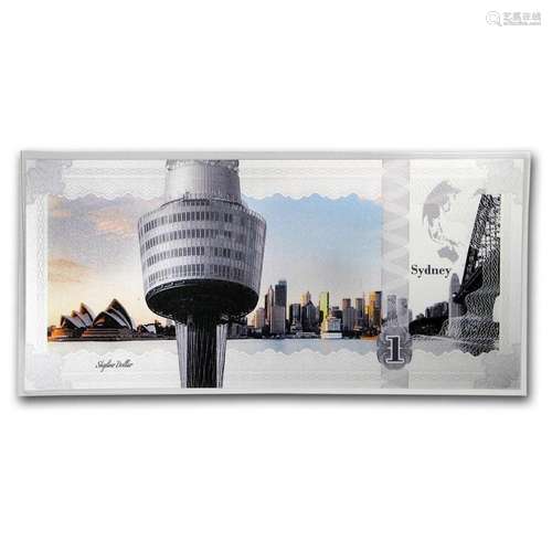 2017 Cook Islands Skyline Foil Silver Note (Sydney)