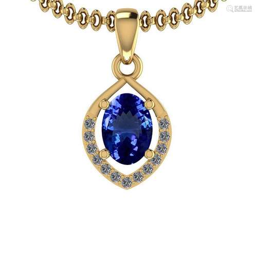 4.51 Ctw VS/SI1 Tanzanite And Diamond 14K Yellow Gold N