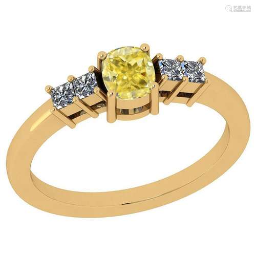 Certified 0.77 Ct GIA Certified Natural Fancy Yellow Di