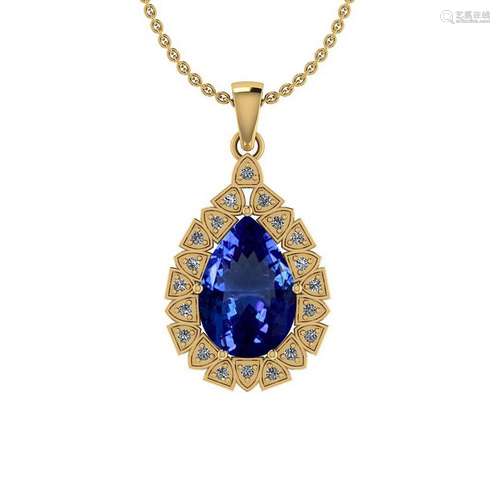 Certified 2.65 Ctw VS/SI1 Tanzanite And Diamond 14K Yel