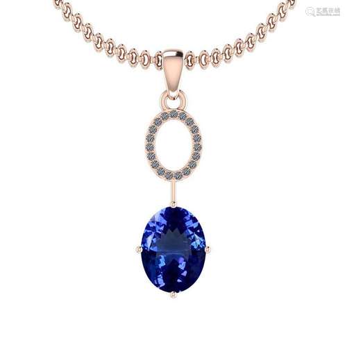 Certified 4.50 Ctw VS/SI1 Tanzanite And Diamond 14k Ros