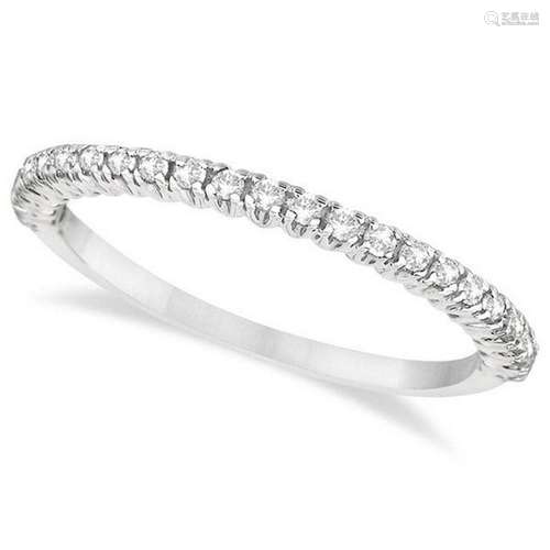 Half-Eternity Pave-Set Diamond Stacking Ring 14k White