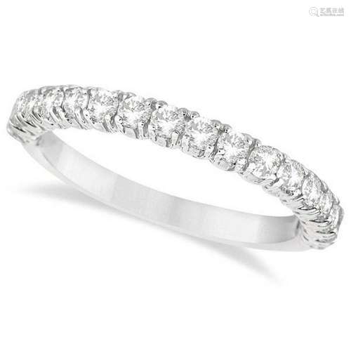 Half-Eternity Pave-Set Diamond Stacking Ring platinum 0