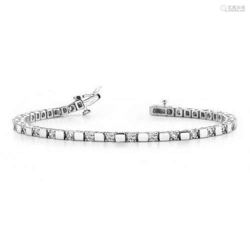 14KT WHITE GOLD 1 CTW G-H VS2/SI1 ALTERNATING DIAMOND B