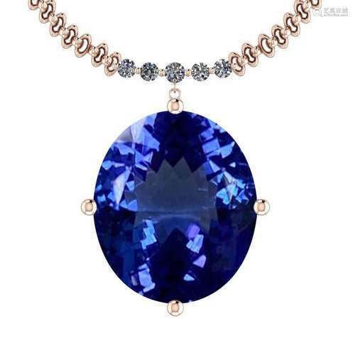 Certified 4.78 Ctw VS/SI1 Tanzanite And Diamond 14K Ros