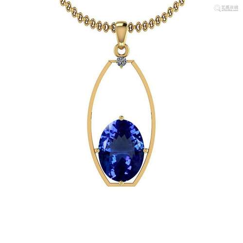 Certified 4.71 Ctw VS/SI1 Tanzanite And Diamond 14k Yel