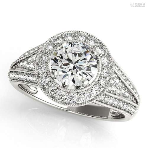 Certified 1.30 Ctw SI2/I1 Diamond 14K White Gold Engage