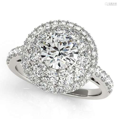 Certified 1.55 Ctw SI2/I1 Diamond 14K White Gold Engage