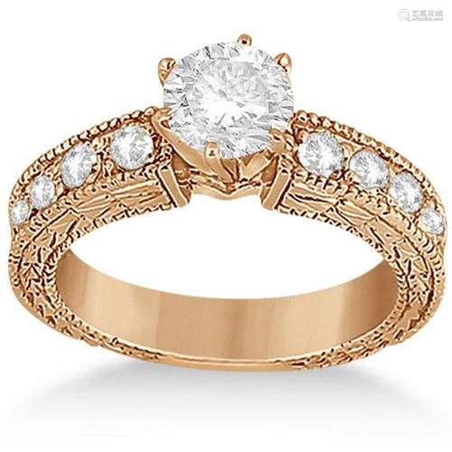 1.70ctw Antique style Style Diamond Engagement Ring Set