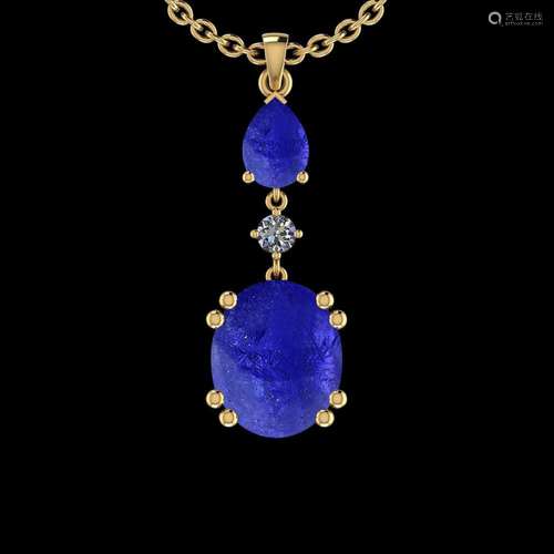 Certified 9.25 Ctw Tanzanite And Diamond SI2/I114K Yell